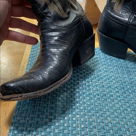 Lucchese Black and Brown Western Boots - Picture 3 of 9